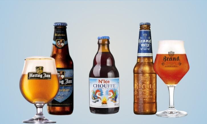 Winter bier Drie winterbieren naast elkaar